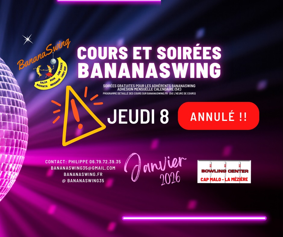Cours de Kizomba, Rock et Bachata + soirée SBKR gratuite au Bowling Center Cap Malo