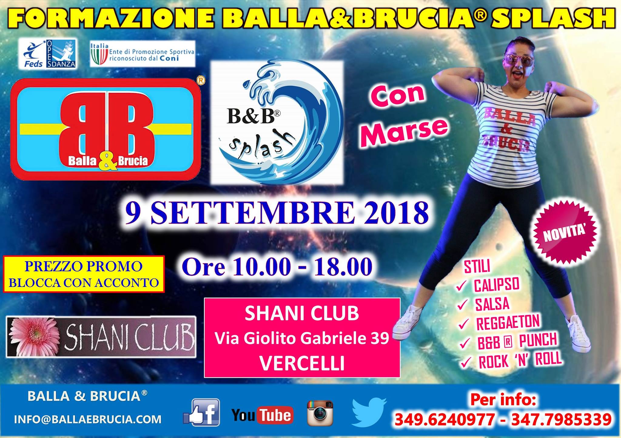 9 Settembre Vercelli Formazione Balla&Brucia® Splash con Marse