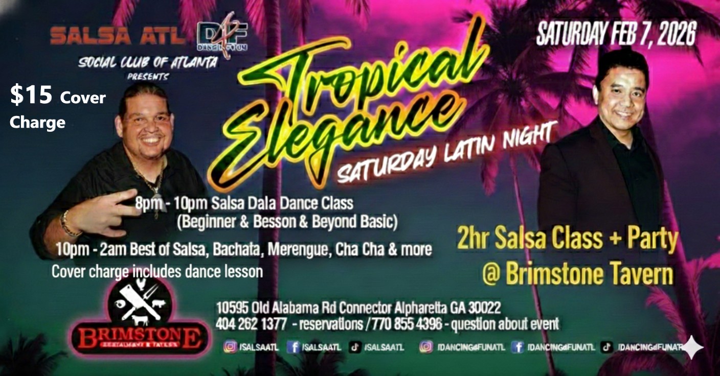 Tropical Elegance Latin Night - 2hr Salsa class + Latin Dancing @ Brimstone Tavern