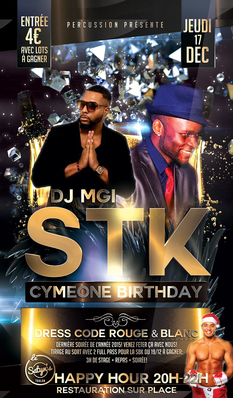 Cyméone Birthday & fêtes de fin d'année: STK spécial pour la dernière 2015!!!! Dress code rouge et blanc Entrée: 4€