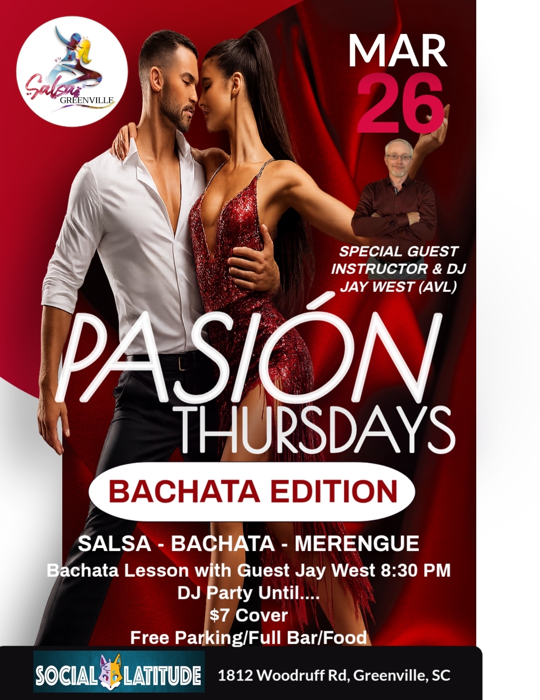 Bachata Edition w Guest Instructor & DJ Jay West (Avl)