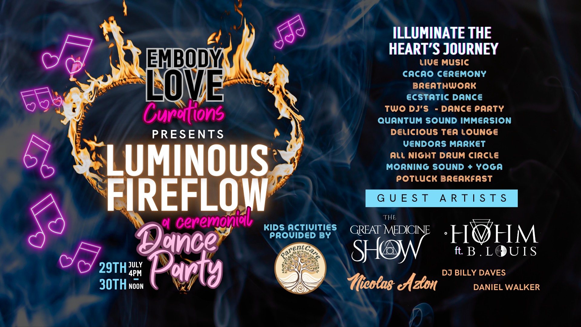 Luminous Fireflow: Illuminating the Heart's Journey an Embody Love Curations ceremonial dance party