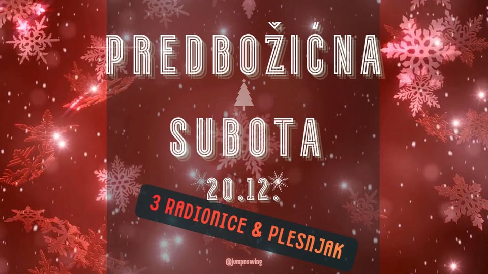 Predbožićna subota - radionice i plesnjak