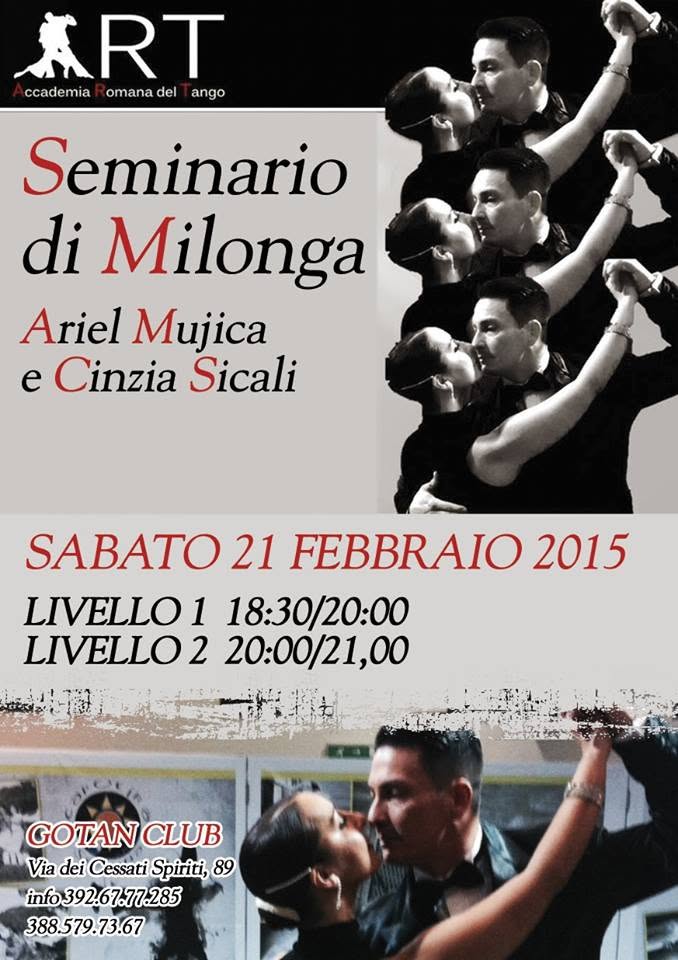 SABATO 21 FEBBRAIO SEMINARIO DI *MILONGA* CON ARIEL E CINZIA AL GOTAN!!!!