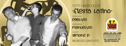 IL'FIESTA LATINO" MERCOLEDI APERITIVO&SERATA LATINA