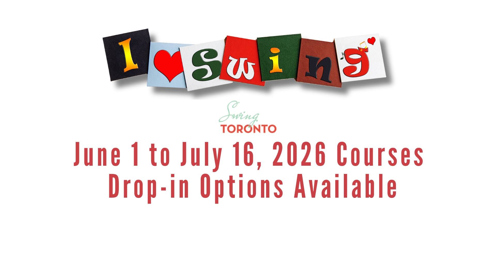 Swing Toronto Courses, June 1 to July 16, 2026, Session - Drop-in Options