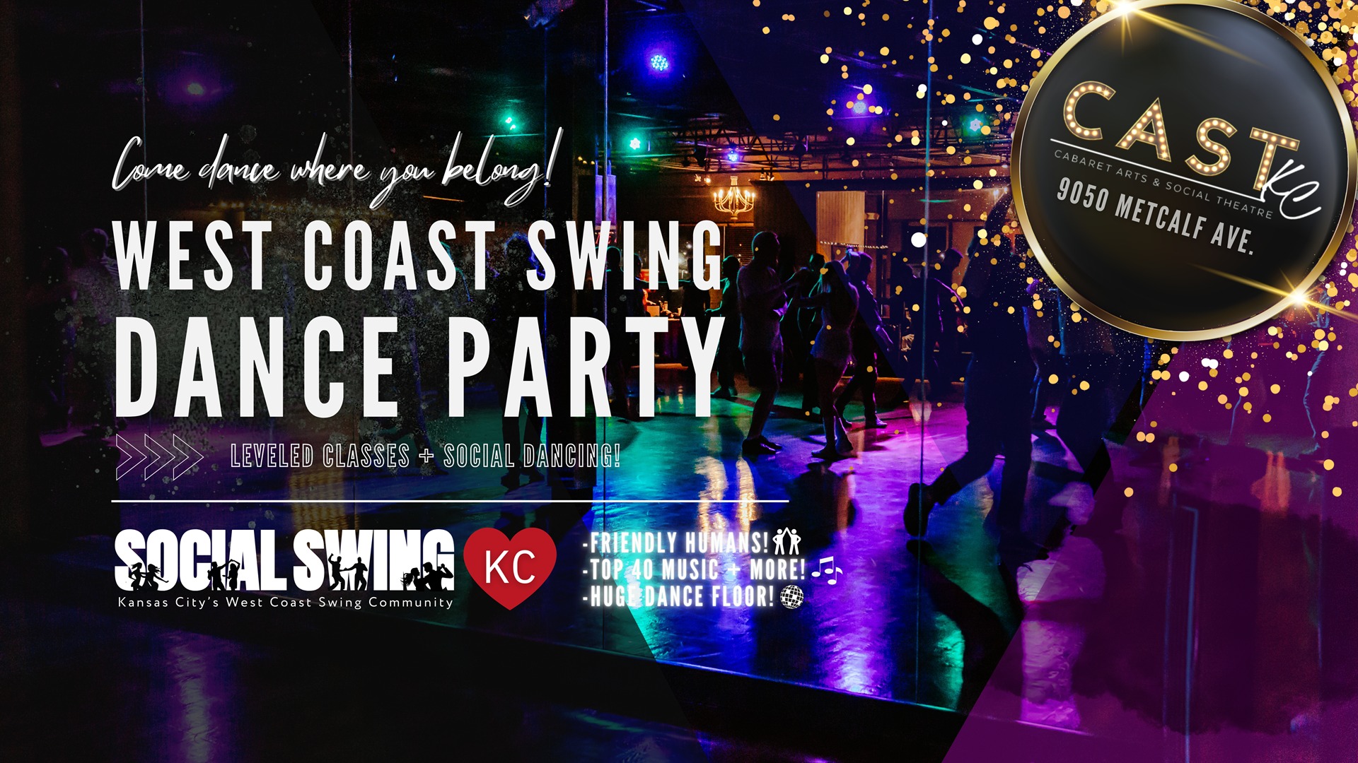 West Coast Swing Dance Leveled Classes and Dance Party!