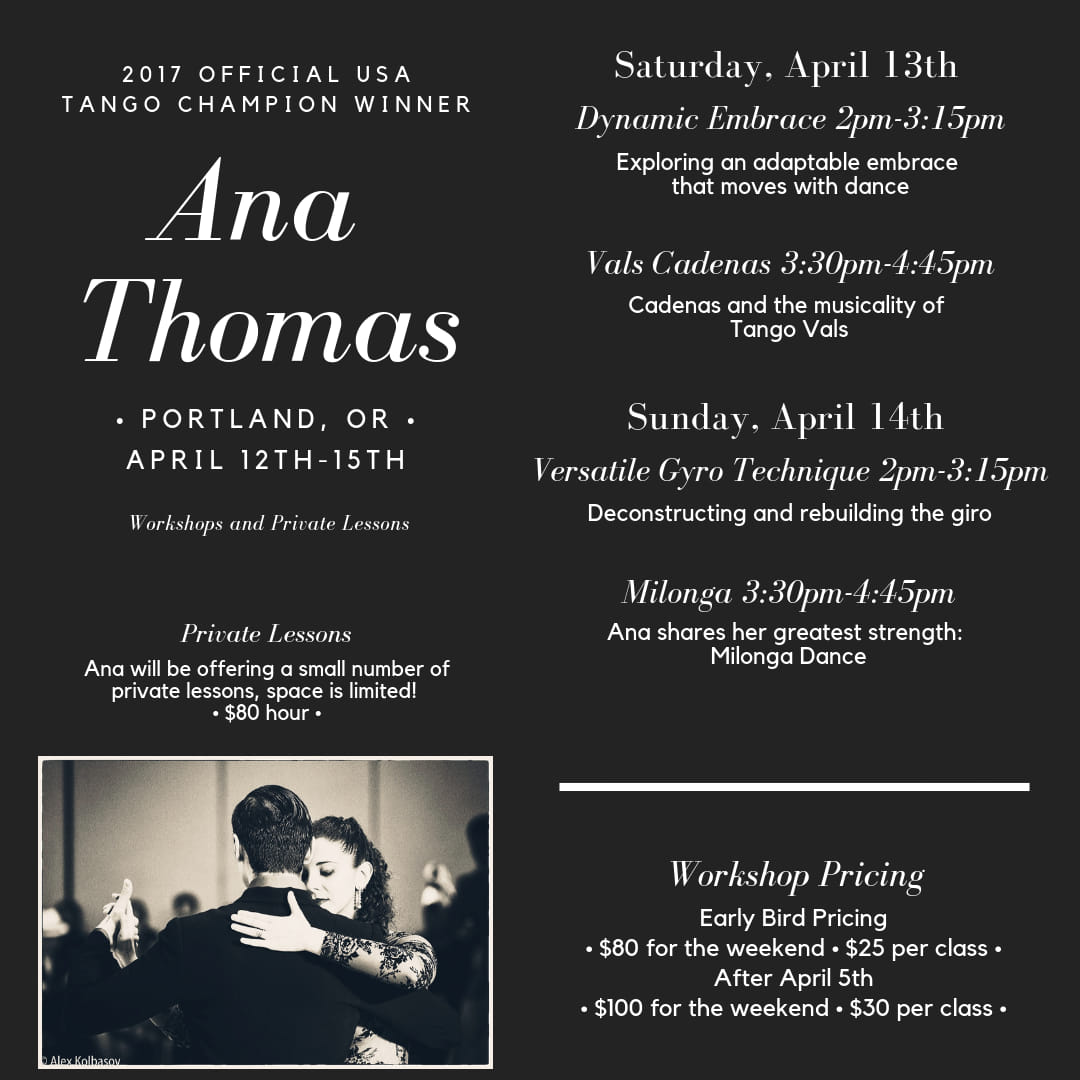 Workshops with Ana Thomas 4 13-4 14