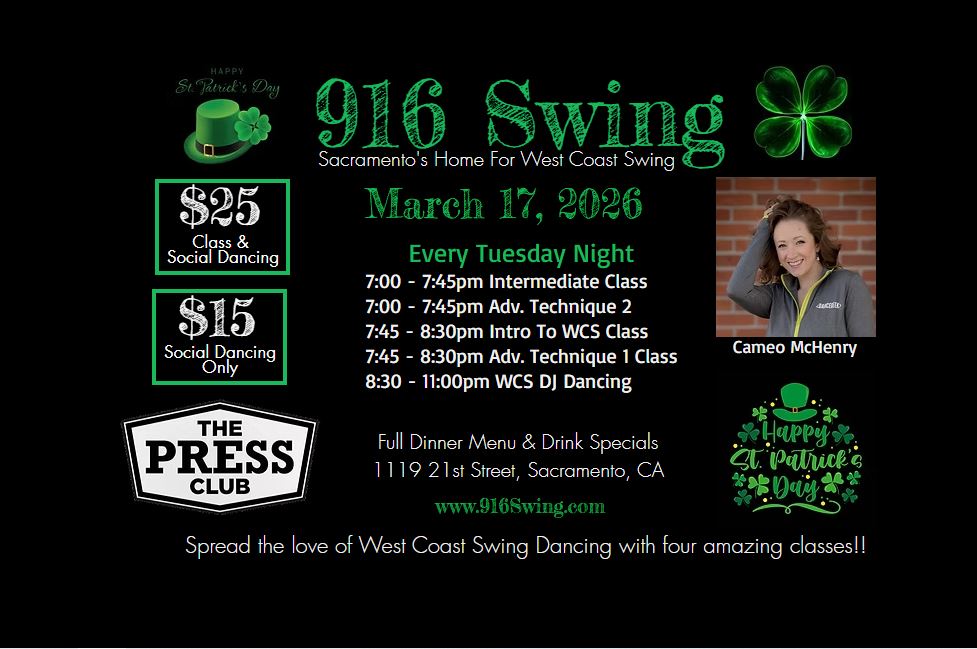 916 Swing, March 17, 2026, St. Patrick's Day with Cameo McHenry