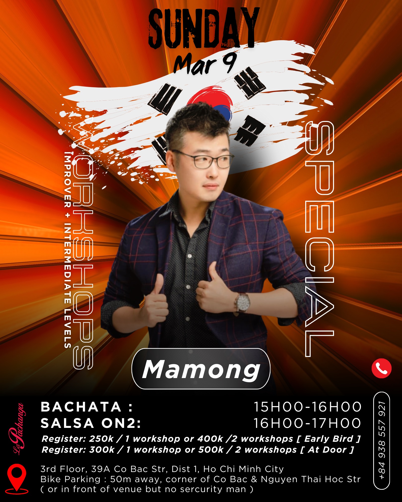Salsa ON2 & Bachata Workshop with Mamong from S.Korea March 9 2025