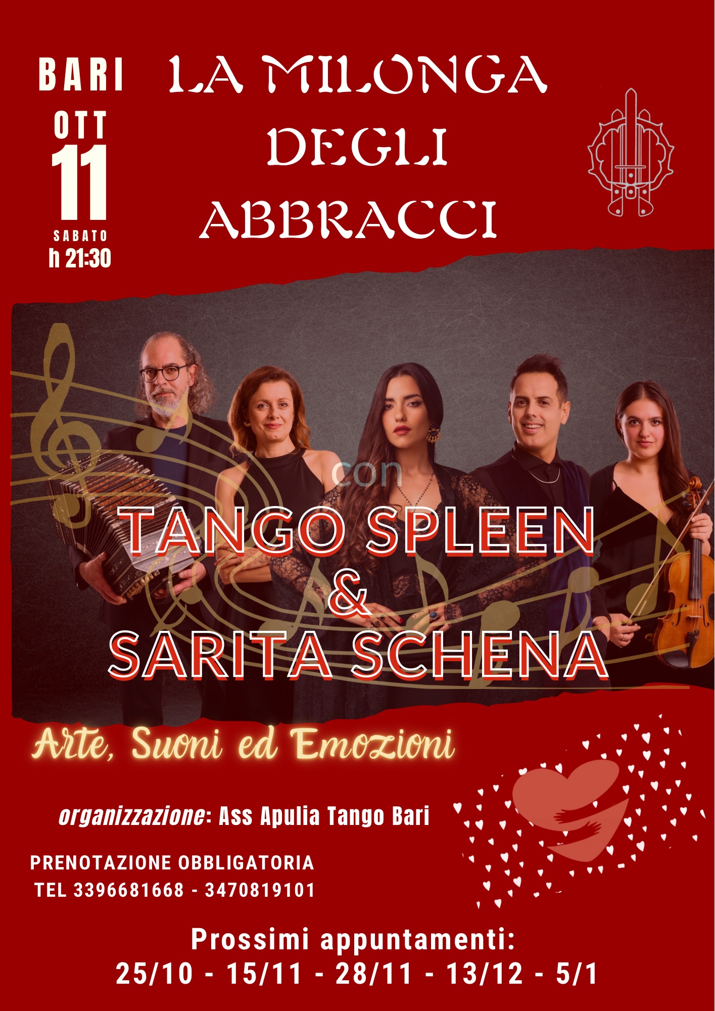 La Milonga degli abbracci 11 10 2025 con musica en vivo TANGO SPLEEN E SARITA SCHENA!
