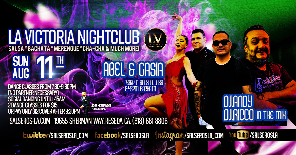Salsa and Bachata Sunday at La Victoria Nightclub, dance classes and dancing