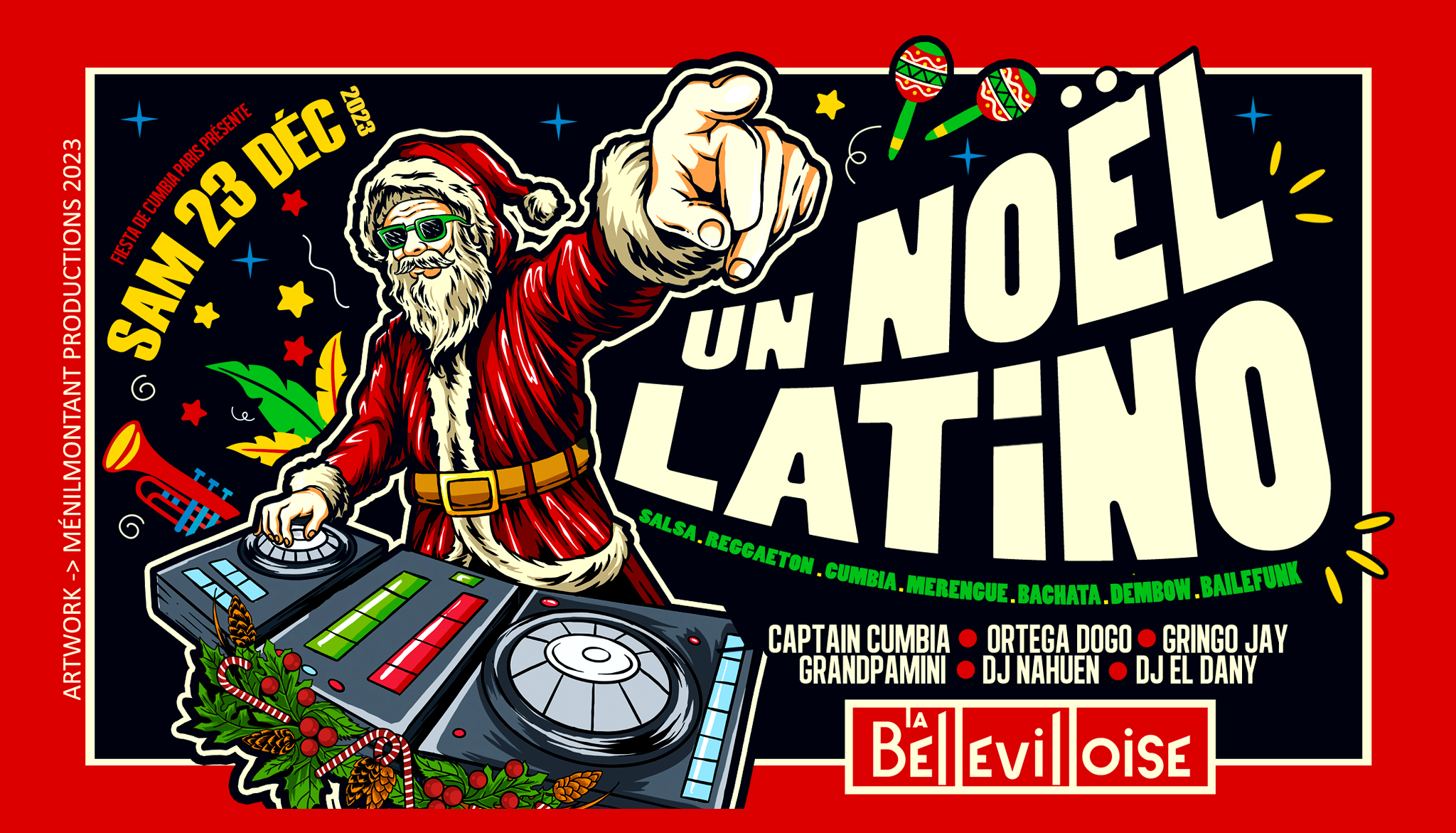 UN NOËL LATiNO à La Bellevilloise #Salsa #Reggaeton #Cumbia #Bachata #Merengue #Dembow #LatinoMix