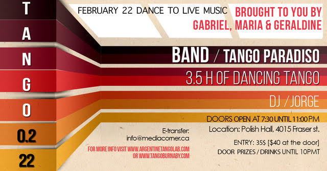 Milonga de Abrazos Presents Tango Paradiso Quartet