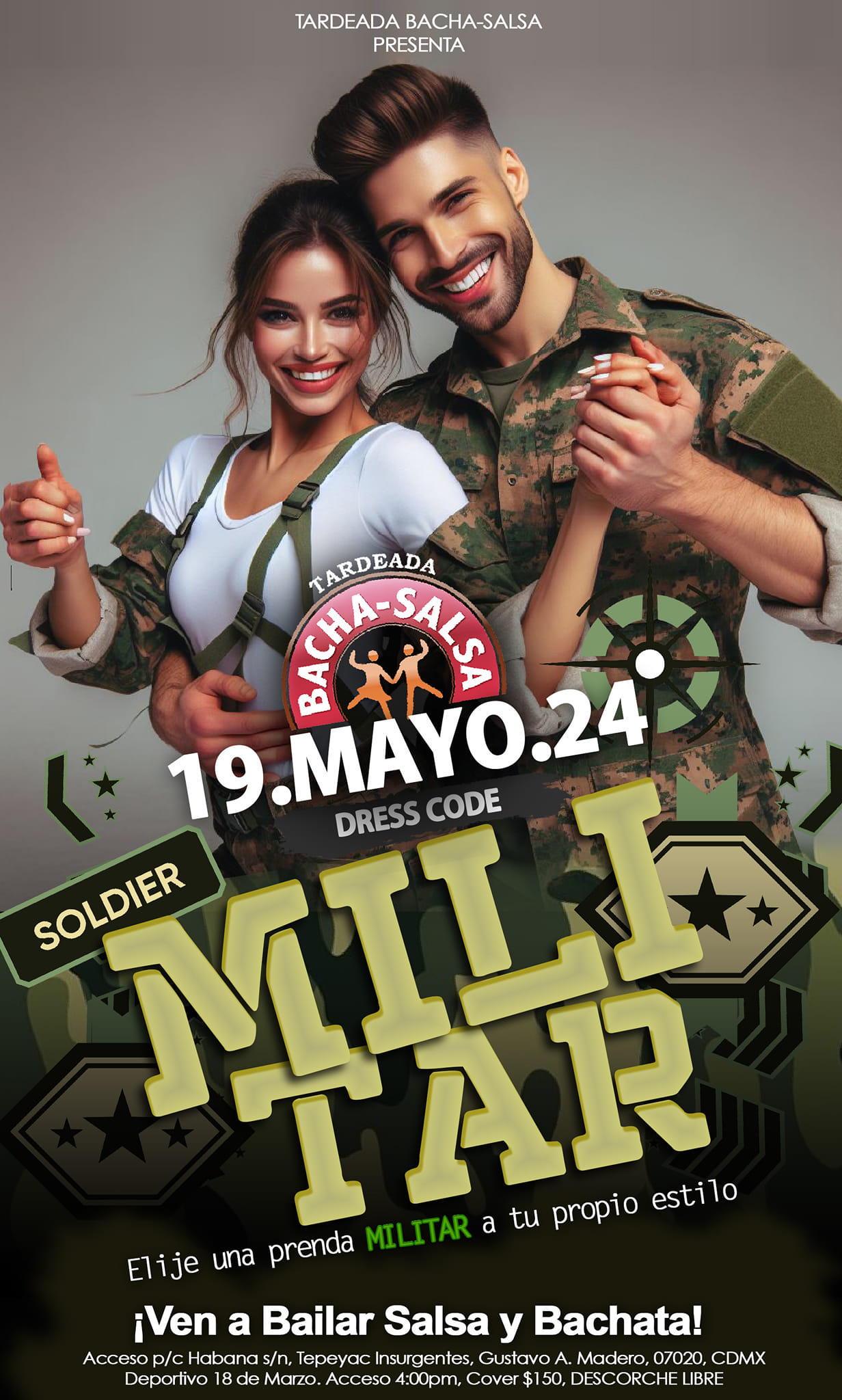 Tardeada Bacha-Salsa Militar 19 de MAYO!!!