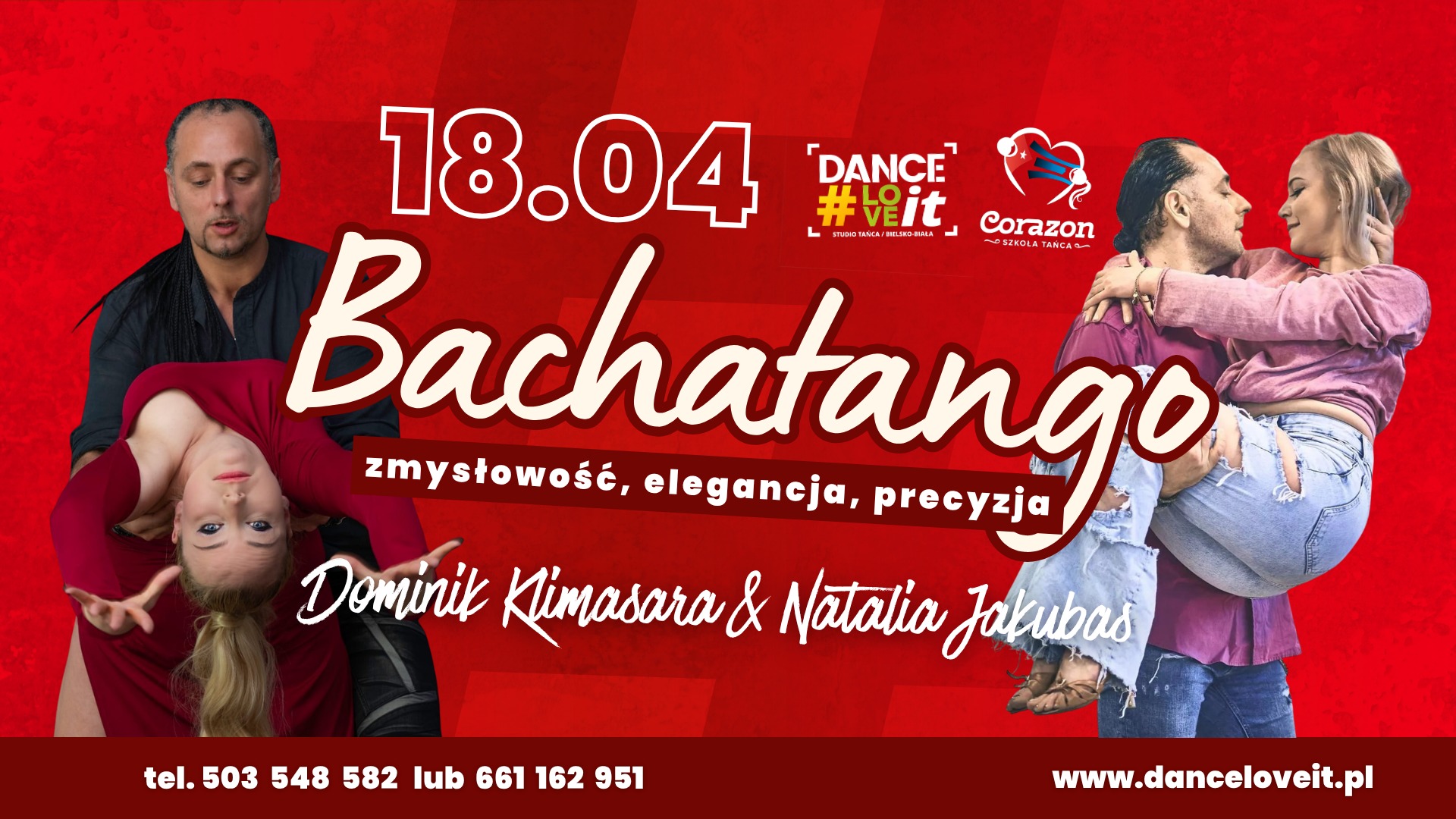 Bachatango wyjątkowe warsztaty z Dominikiem Klimasarą i Natalią Jakubas DANCE#LOVEit & Corazon