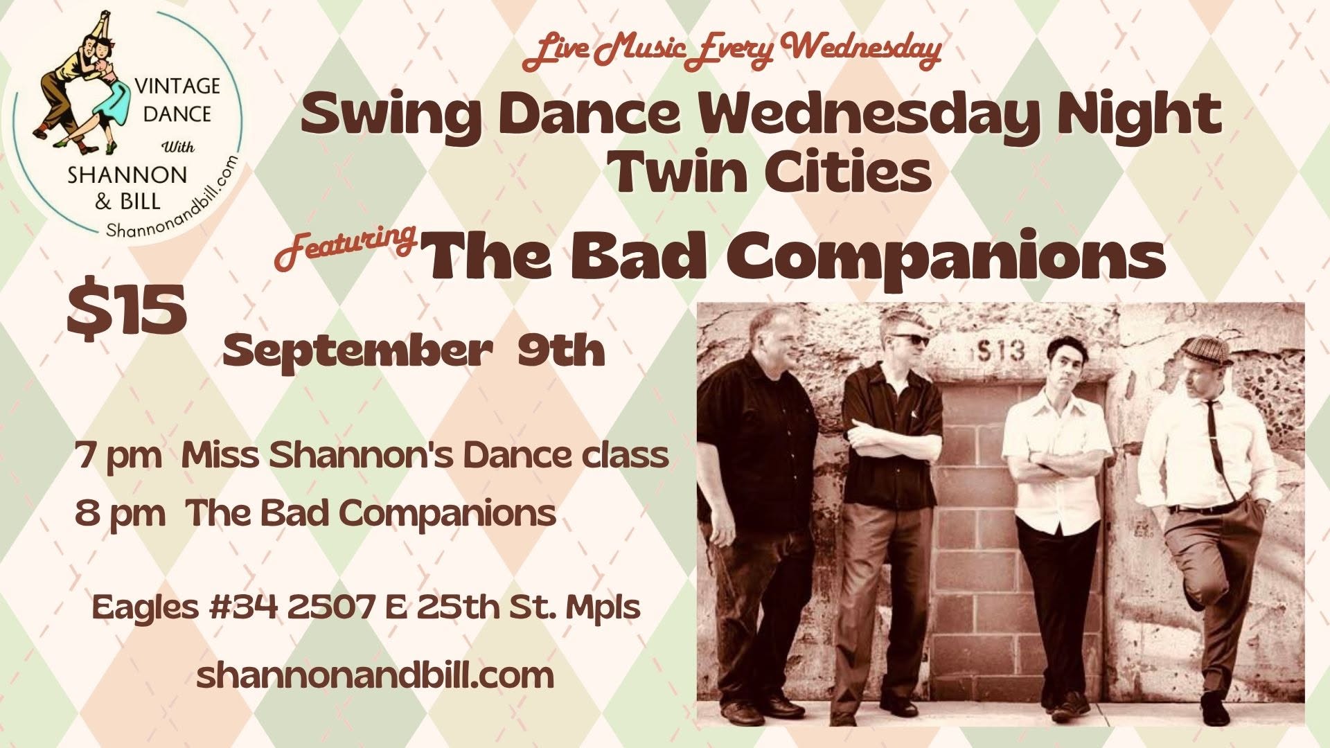 The Bad Companions at Swing Dance Wednesday Night