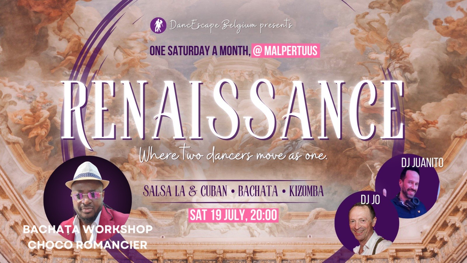 Renaissance @ Malpertuus met Dj Juanito - Dj Jo en Bachata workshop door Choco Romancier !