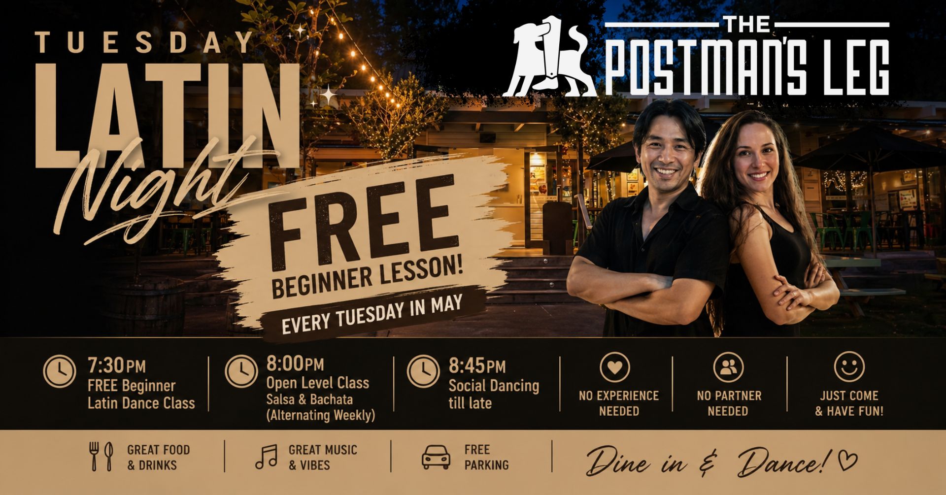 TUESDAY Latin Night at The Postman's Leg - Glenfield