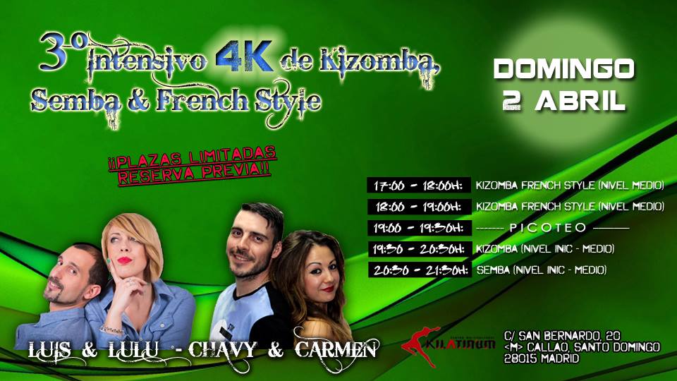 3º Intensivo 4K de Kizomba, Semba & Frech Style en Kilatinum
