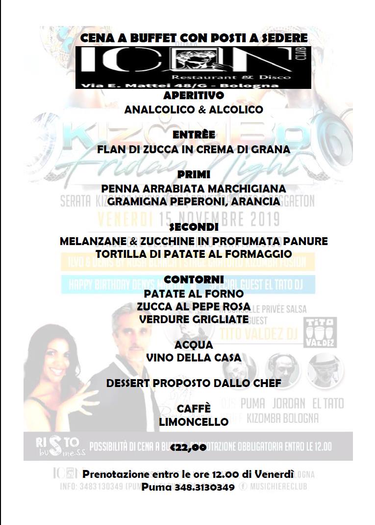 Nerdi 15 Novembre Cena a Buffet Con Posti a Sedere Icon Blub Bo