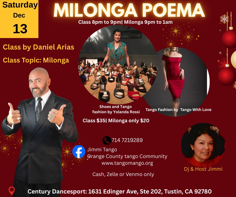 Milonga Poema-Saturday Dec 13
