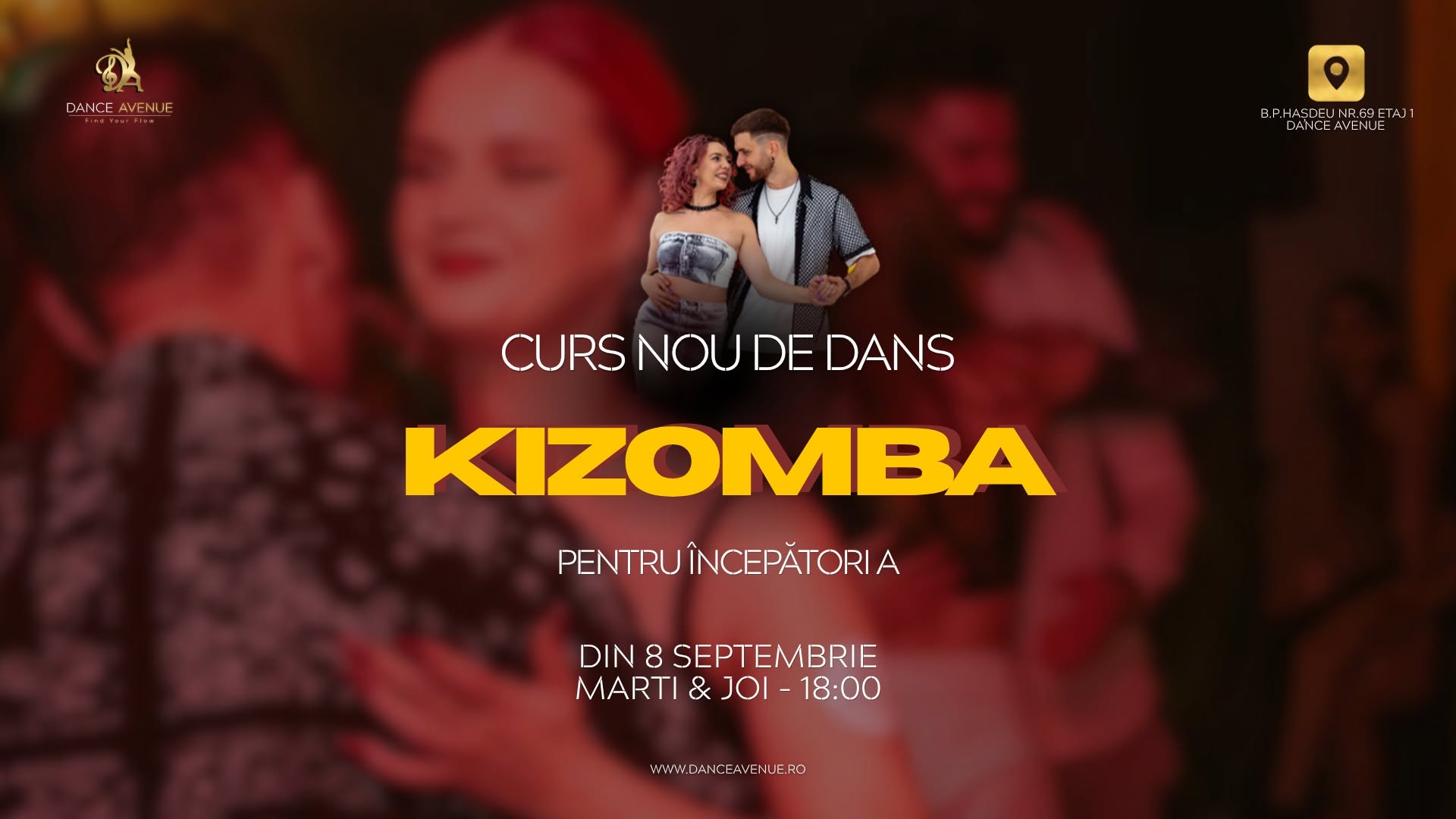 Curs NOU de dans KIZOMBA pentru Incepatori din 8 Septembrie Cluj-Napoca by Dance Avenue