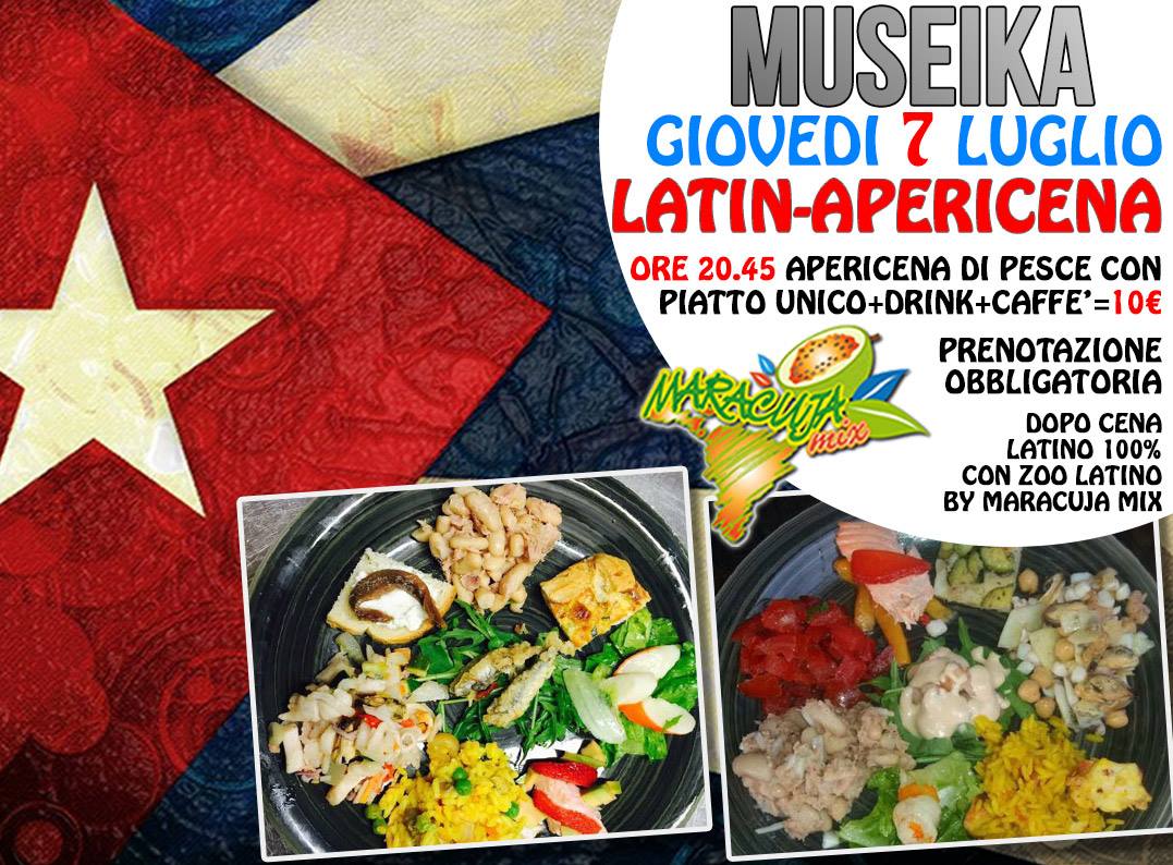 Apericena di Pesce al Museika con Zoo Latino - giovedi 7 luglio