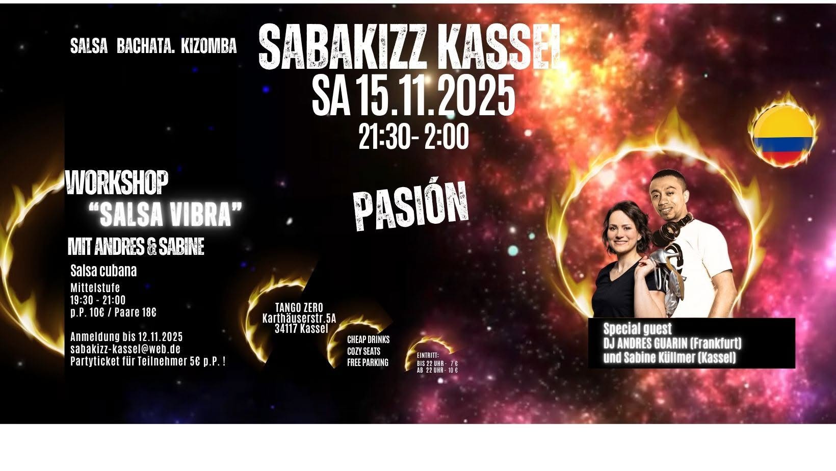 SABAKIZZ KASSEL - PASIÓN - mit Special Guest ANDRES GUARIN