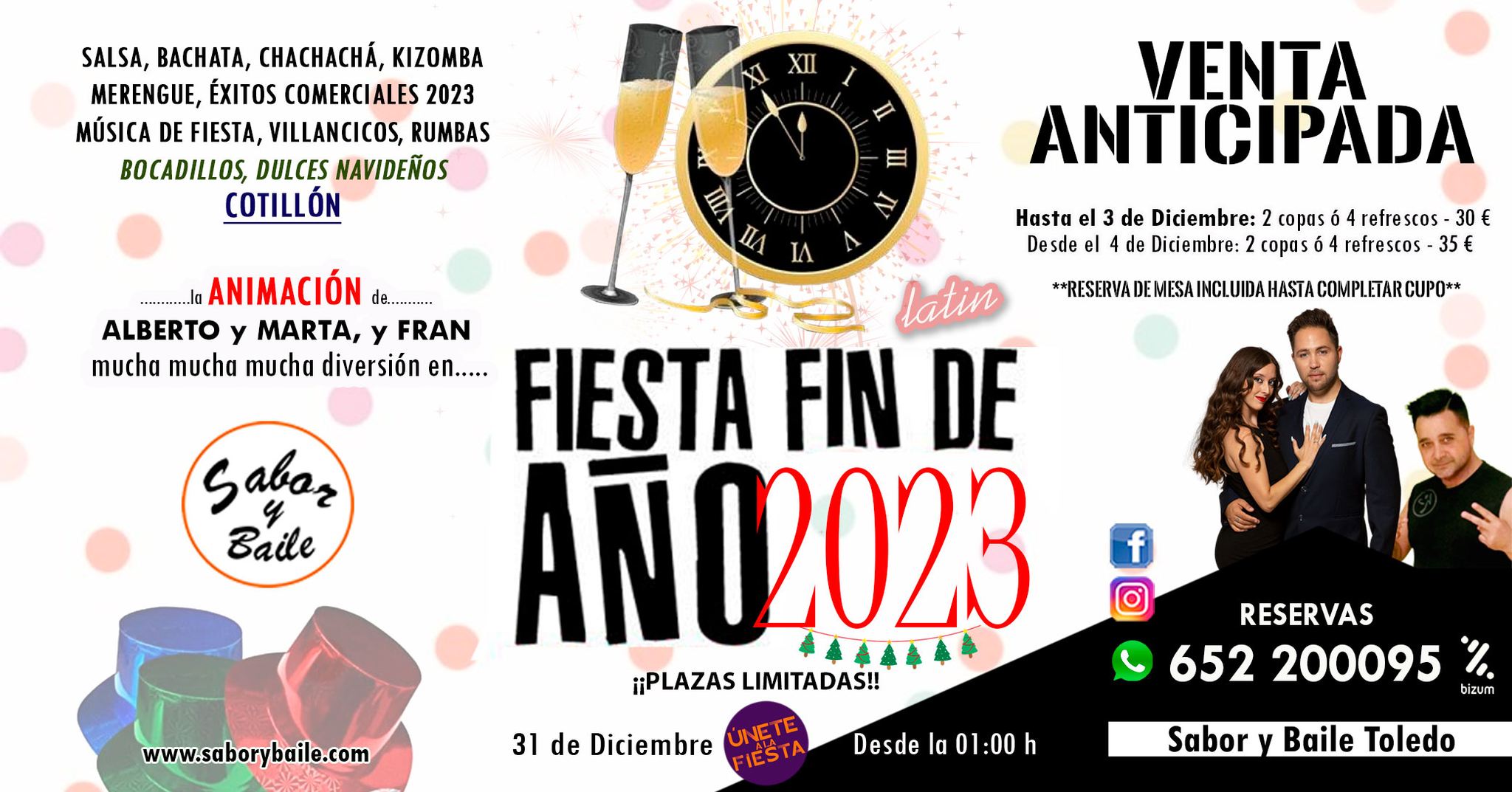 Fiesta Fin de Año 2023 en Sabor y Baile Toledo