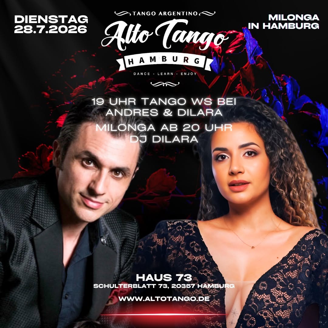 Alto Tango Milonga - 28.7.2026 - Tango WS with Andres & Dilara - DJ Dilara Ogretmen