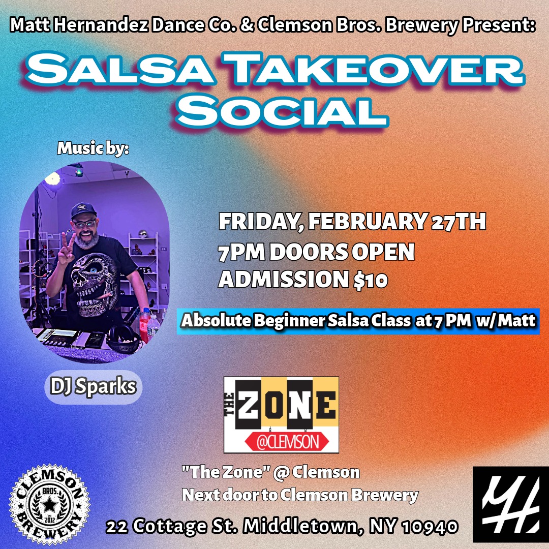 Salsa Takeover Social - at Clemson Bros - THE ZONE!
