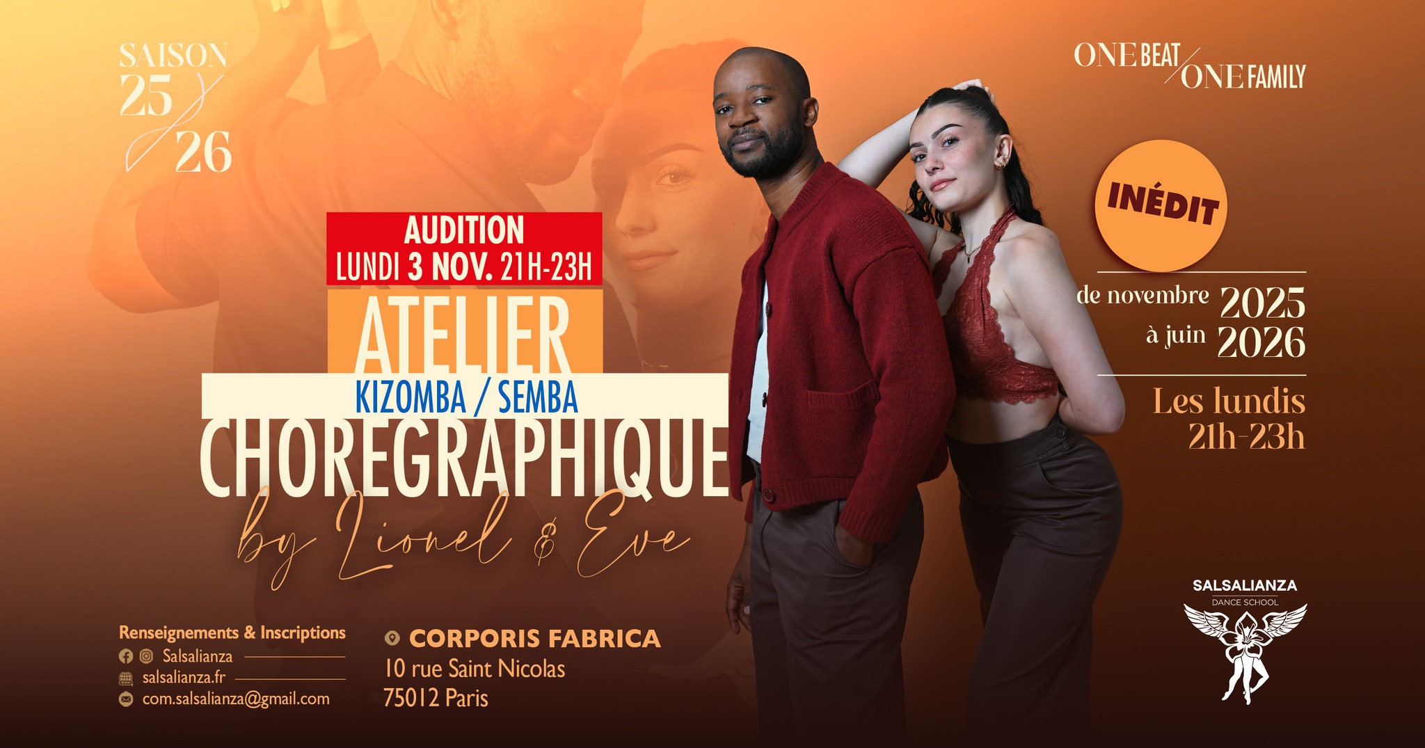 ✨ Audition Atelier Chorégraphique Kizomba-Semba ✨ SalsAlianza
