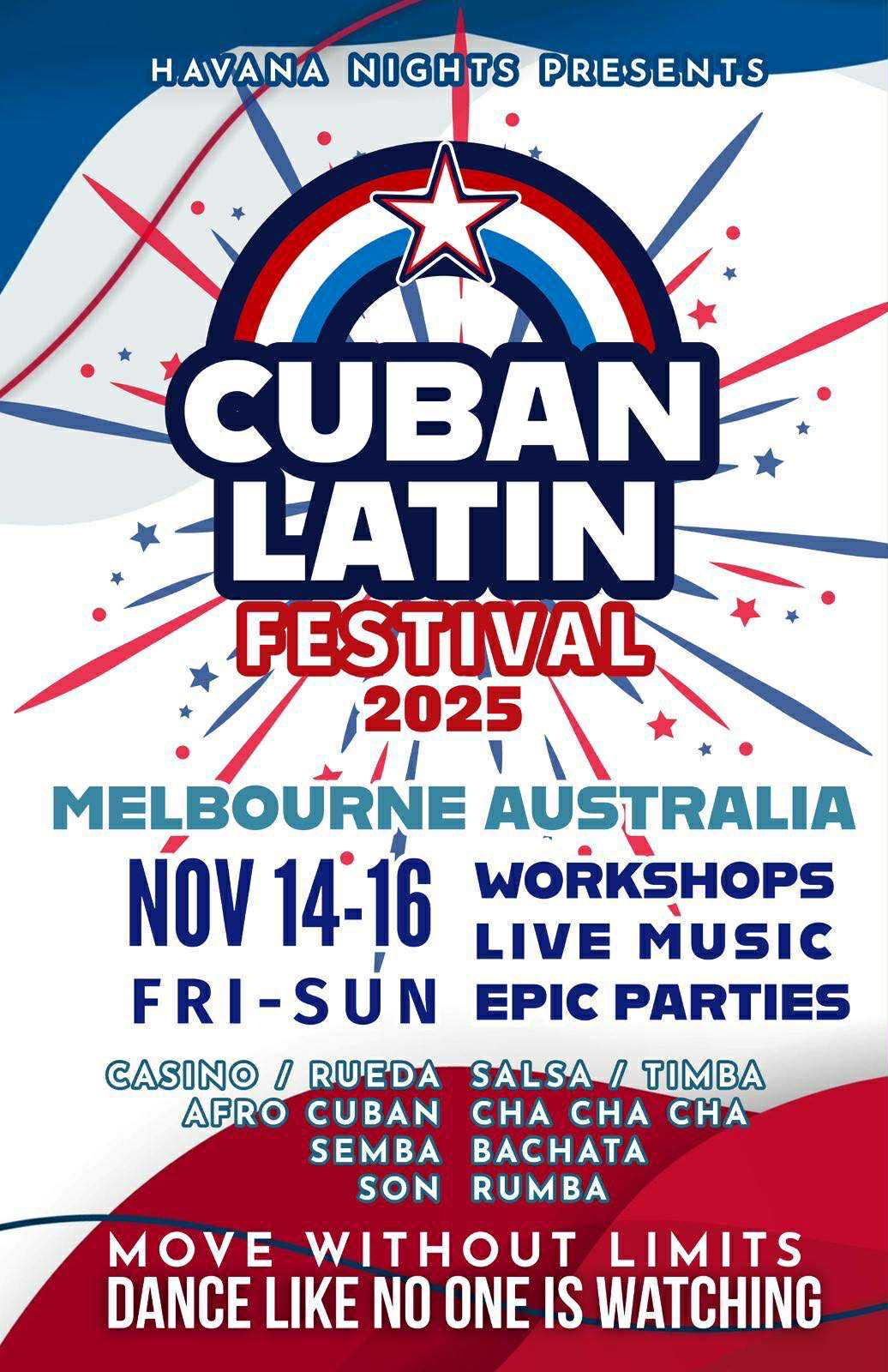 CUBAN LATIN FESTIVAL MELBORNE NOV 14-16 FRI TO SUN