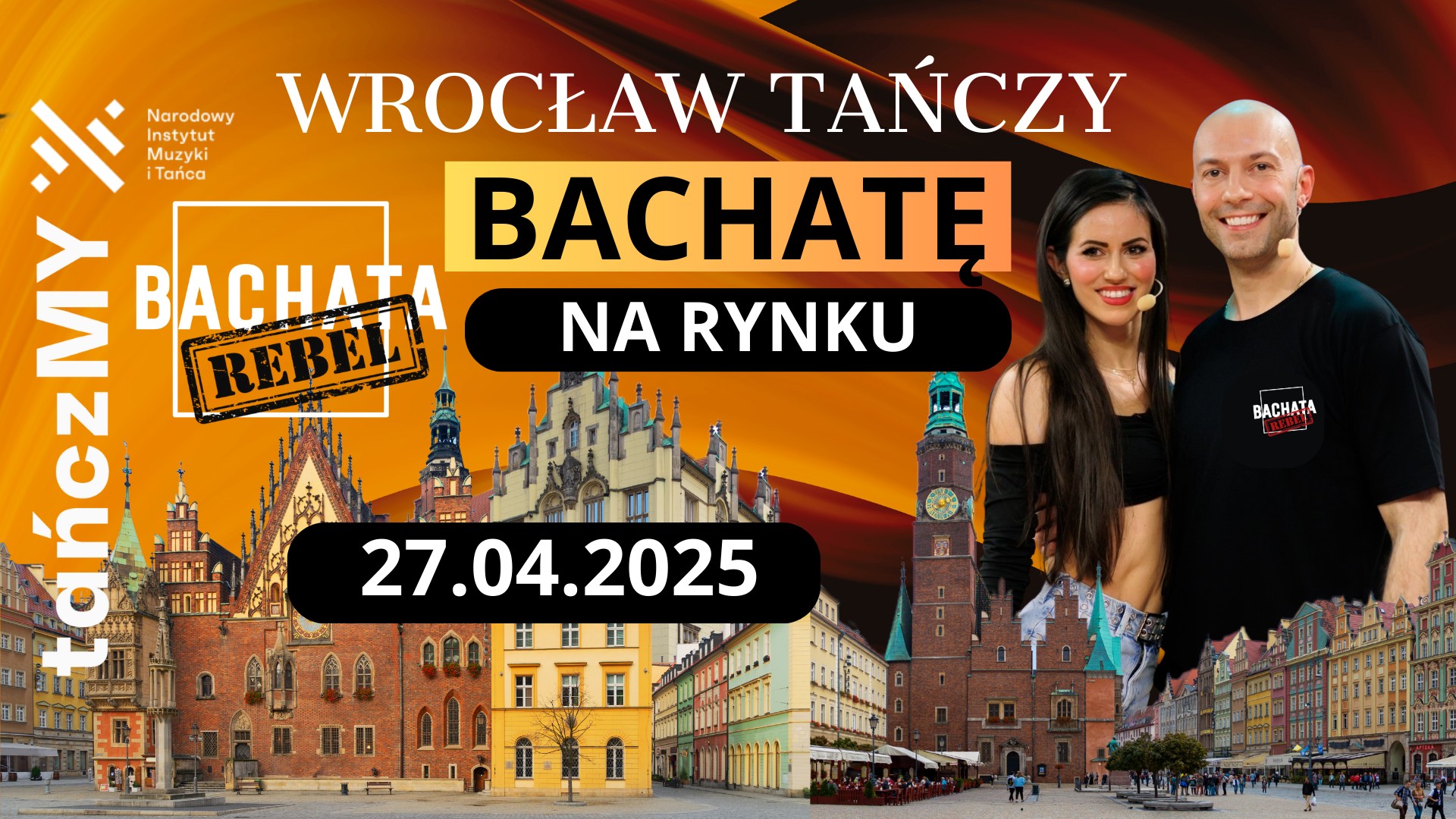 Wrocław Tańczy Bachatę na Rynku + Lekcja Bachaty oraz Animacje Taneczne z Andrzejewskimi