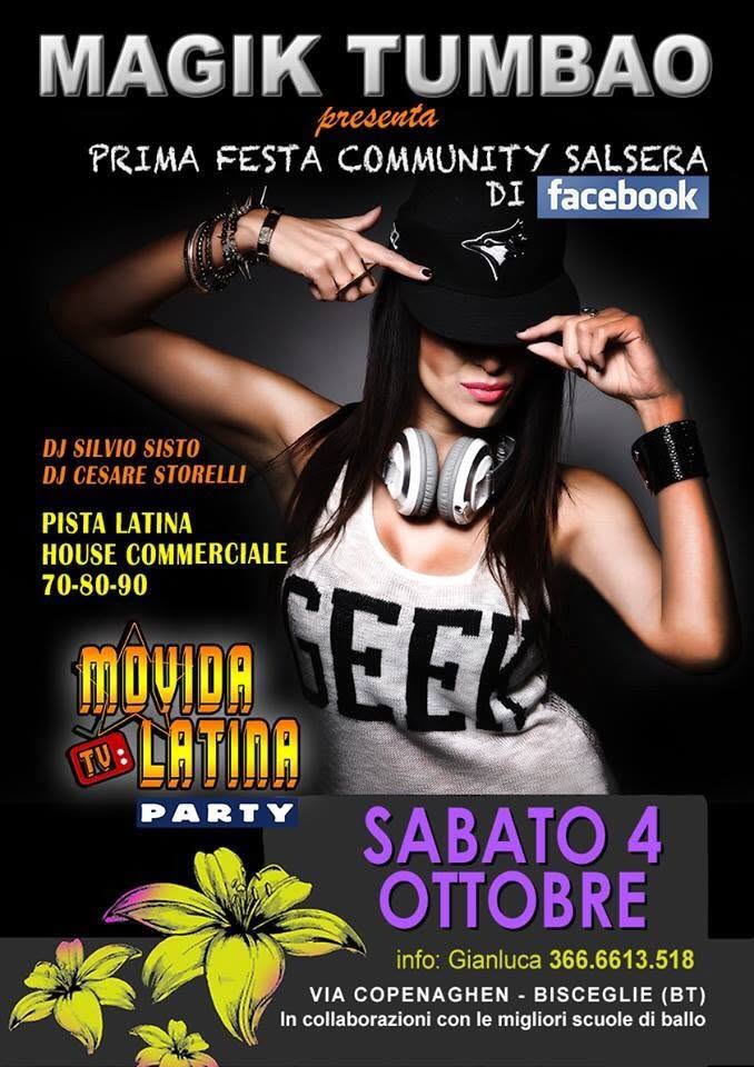 4 ottobre sabato 1° Global Party of Community Salsera
