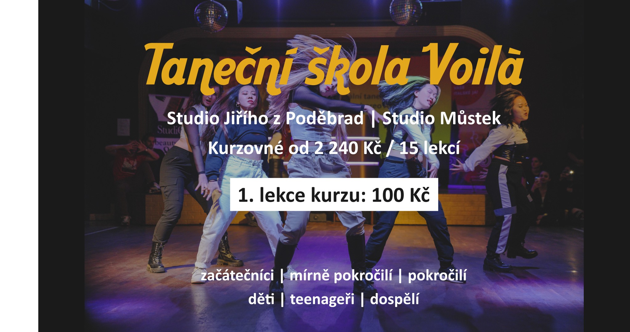 Taneční škola Voila Praha: Týden lekcí za 100 Kč JARO 2025