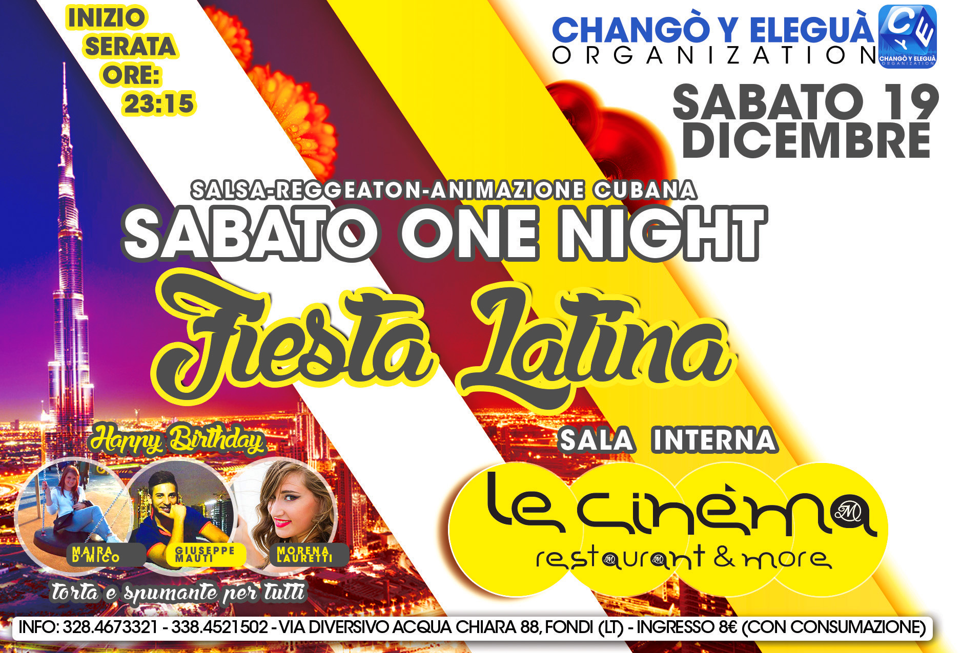 One Night Salsera - Le Cinema Fondi (LT) - Sabato 19 Dicembre