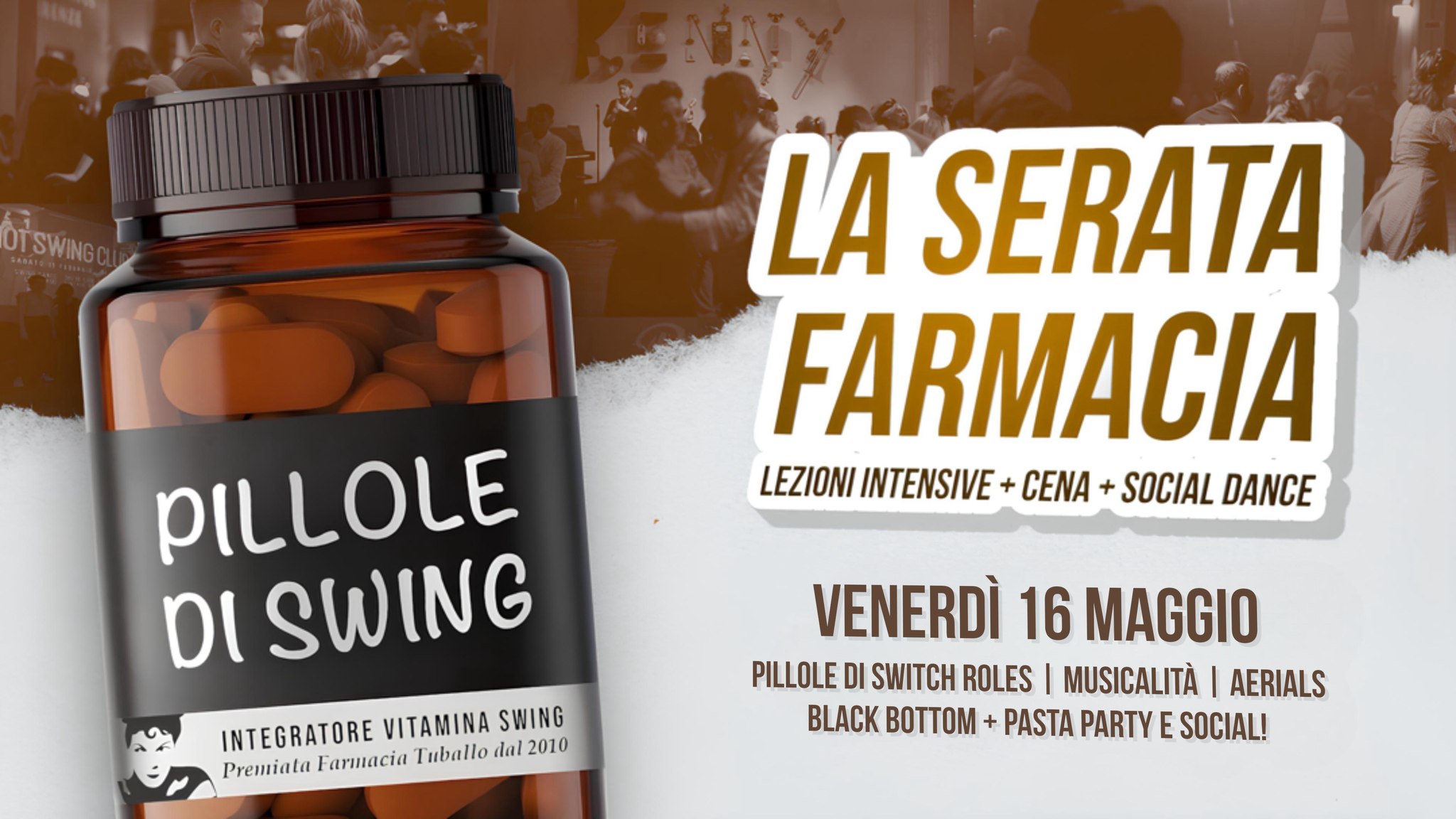 La serata "Farmacia" - lezioni tematiche, pasta party e social dance!
