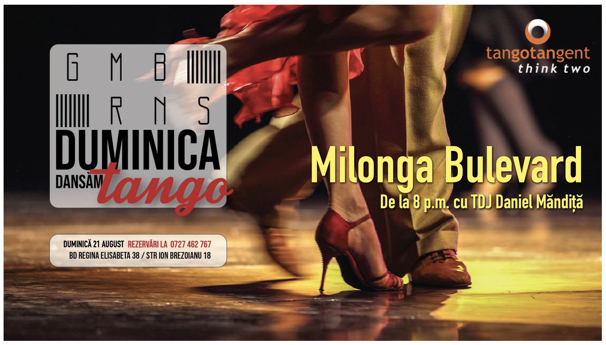Milonga Bulevard la Gambrinus, duminica 21 august cu DJ Daniel Măndiță