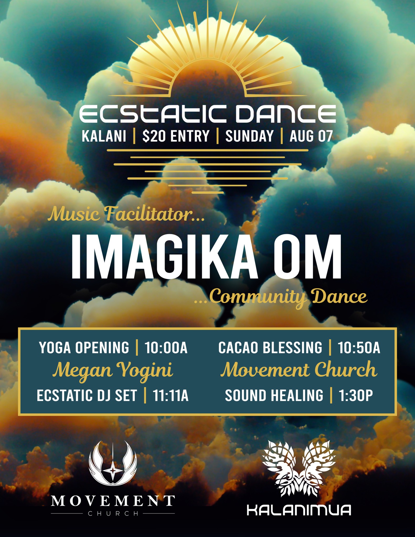 Imagika Om at Kalani Ecstatic Dance this Sunday