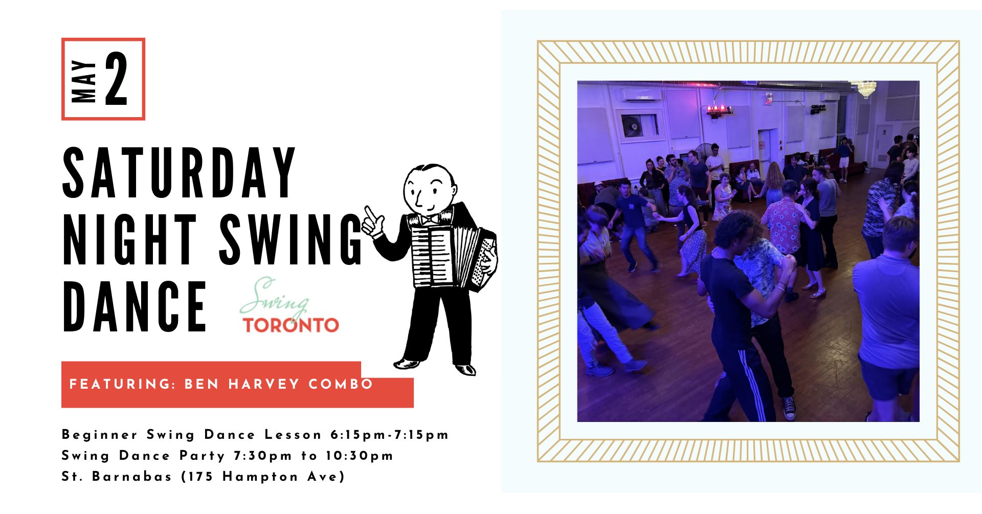 Saturday Night Swing ft Ben Harvey Combo! Beginner Lesson & Dance!