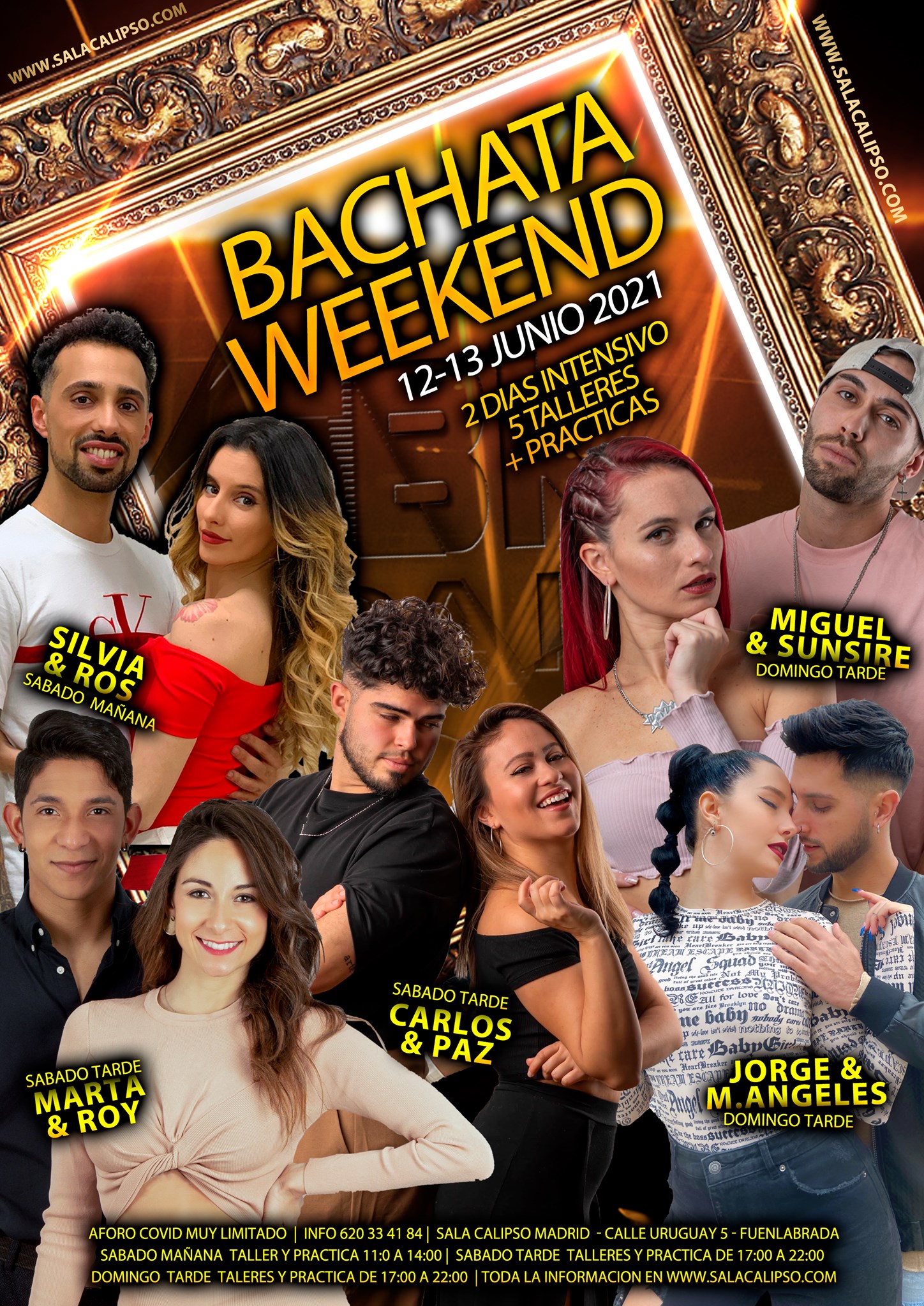 Weekend BACHATA 12,13 Junio 2021 - Sala Calipso Madrid