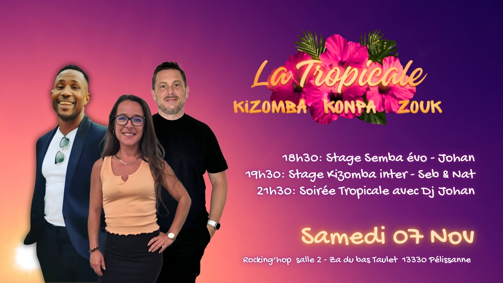 Stages + Soirée Tropicale samedi 7 novembre