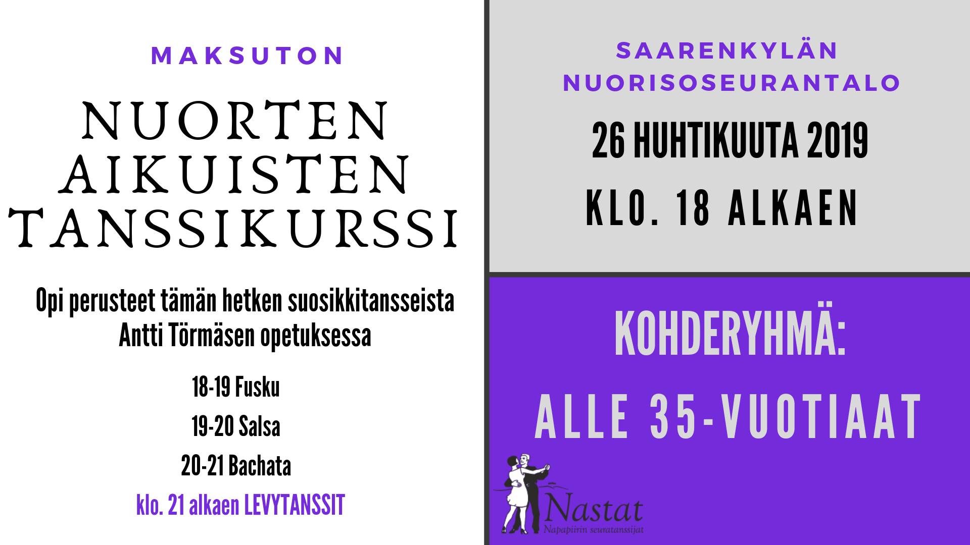 Maksuton tanssikurssi nuorille Rovaniemellä