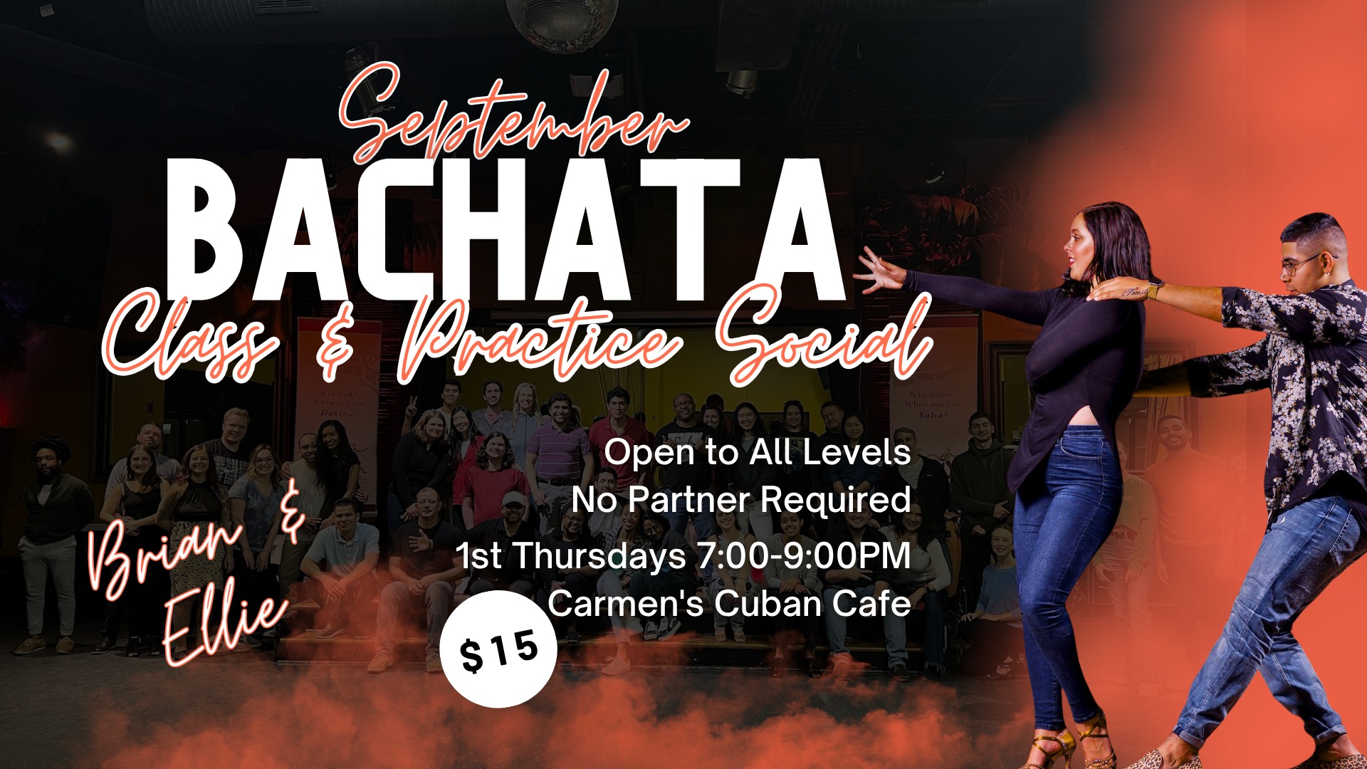 Brian & Ellie September Bachata Class + Practice Social