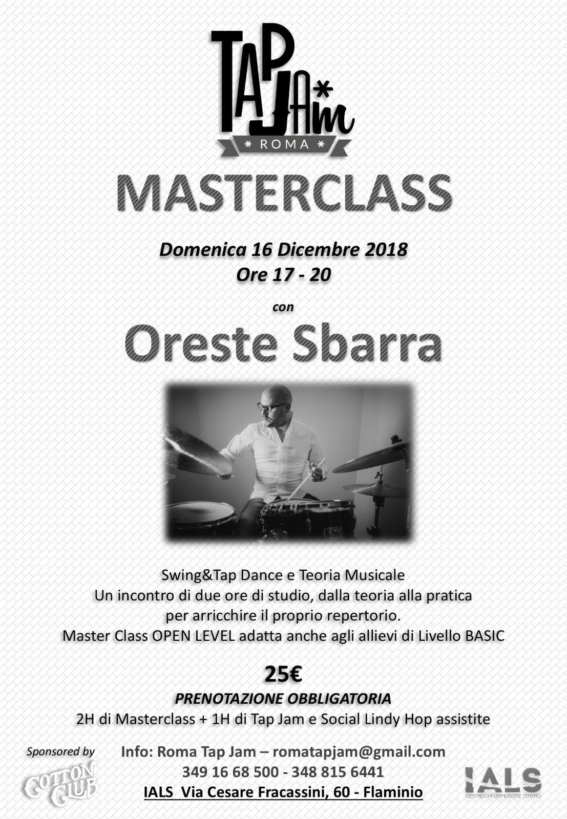 Masterclass: Swing&Tap Dance e Teoria Musicale con Oreste Sbarra
