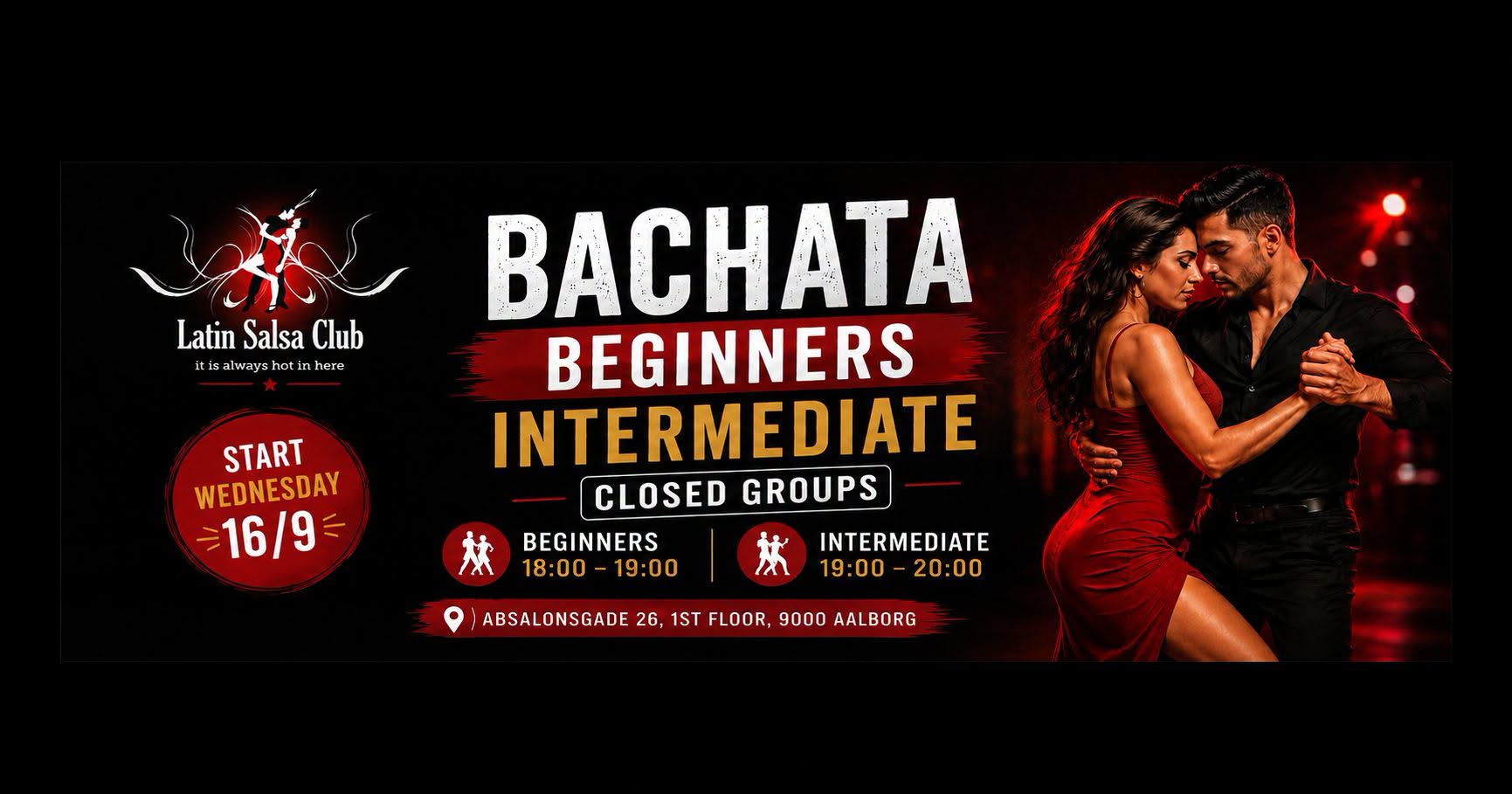 Bachata For Beginnres & Intermediate CLOSED COURSES (8 WEEKS)