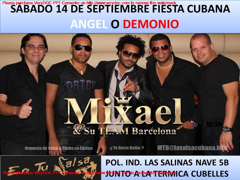 SÁBADO 14 DE SEPTIEMBRE FIESTA ANGEL O DEMONIO CON MUSICA EN VIVO DEL GRUPODE MIXAEL Y SU TEAM BCN!!