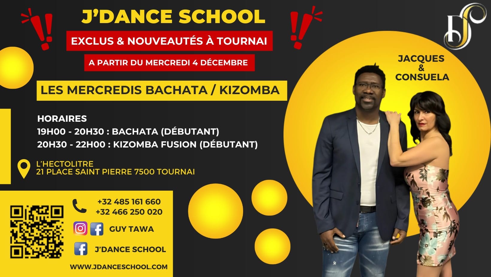 "Cours de Bachata et Kizomba Fusion à Tournai Dès le 4 décembre !"